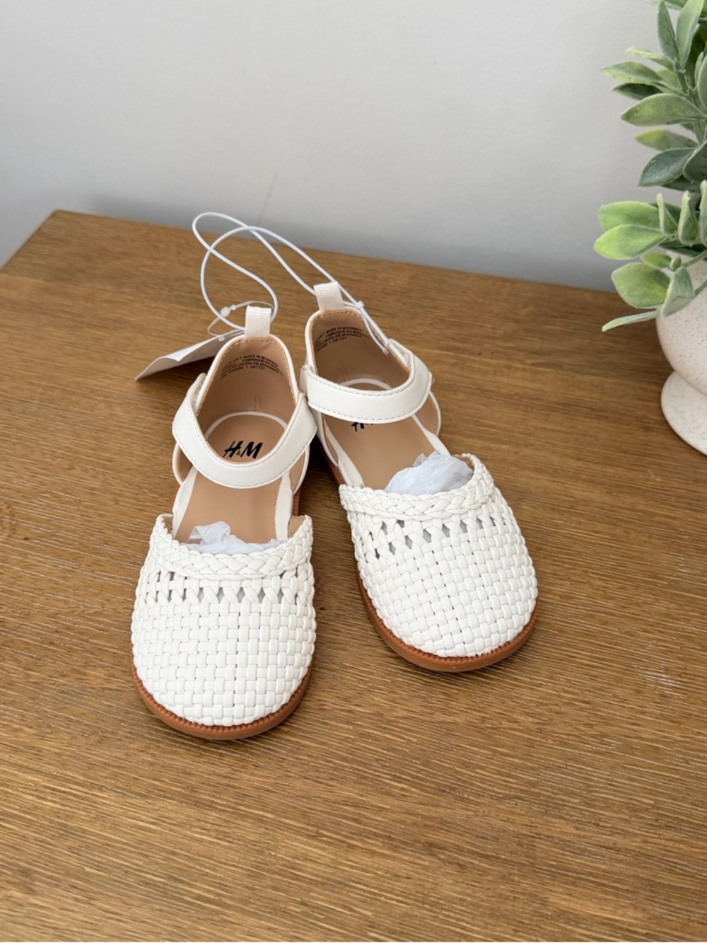H&M Kids' Cream Woven Mary Jane Sandals